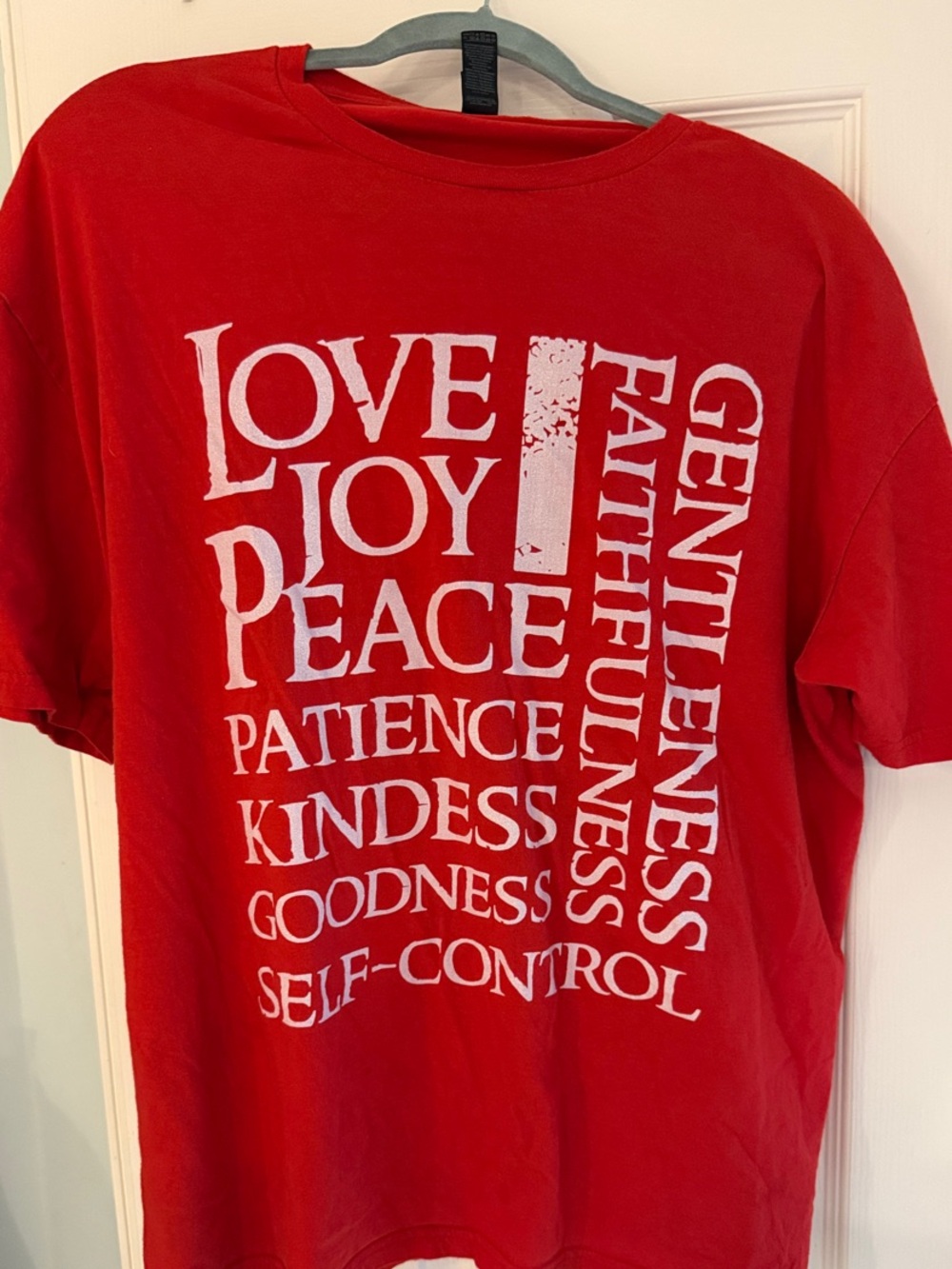 Gildan Red T-Shirt with White Faith & Kindness Typography